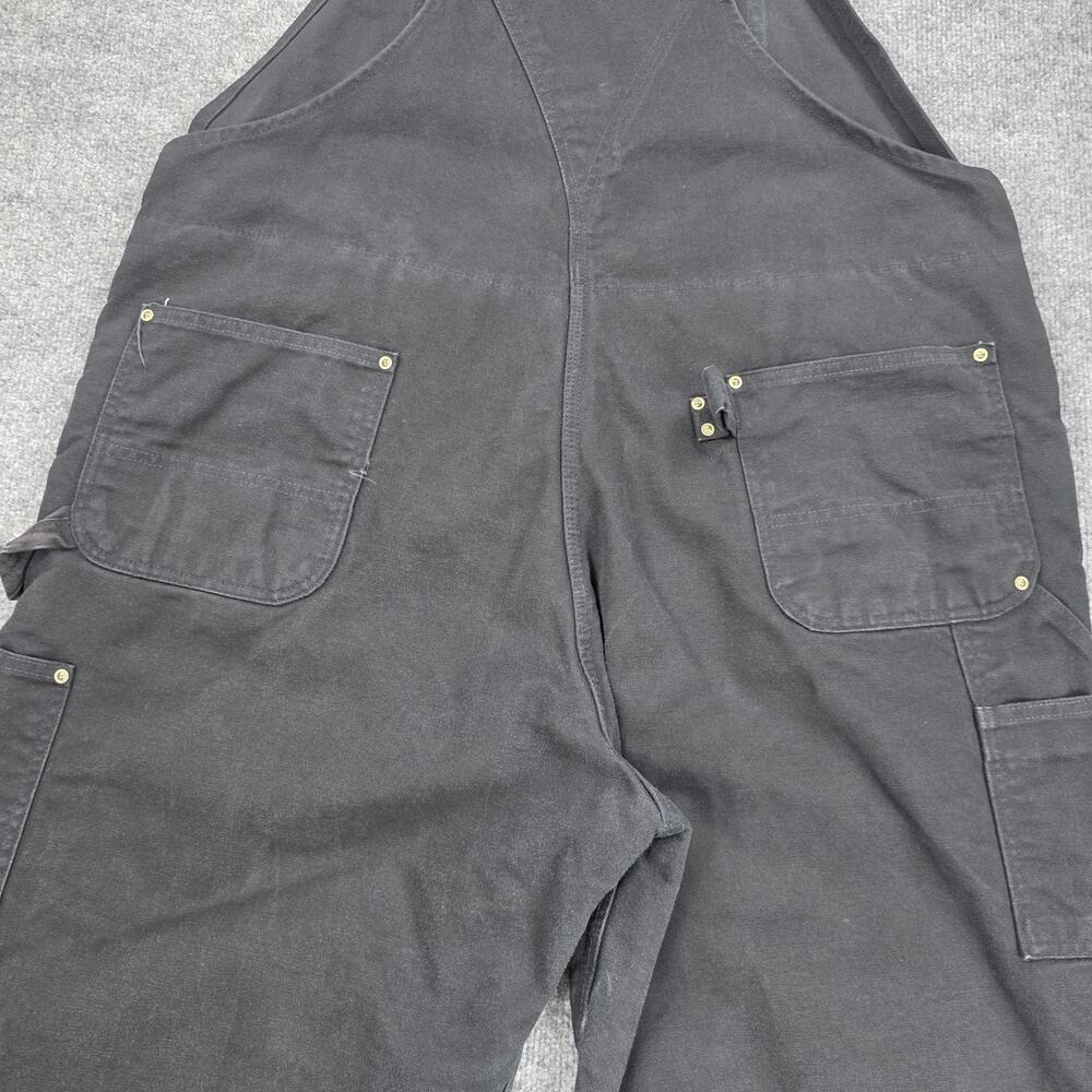 Carhartt Bib Overalls Mens 46x30 Black Duck Insulated Double Knee USA R02 BLK - Picture 13 of 16